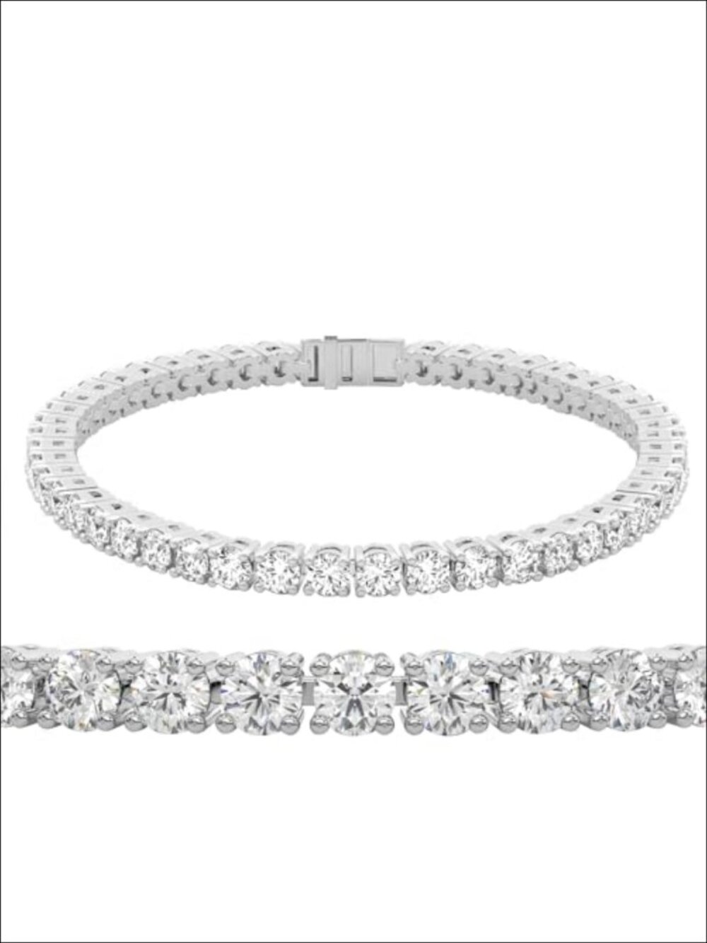 Lab Grown Diamond Tennis Bracelet 925 Sterling Silver 3.75 Ct